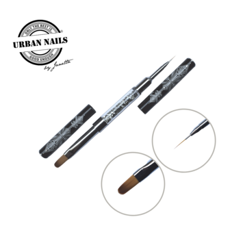 Urban Nails Exclusive Crystal Twin (Gel oval 8 &amp; Fine Liner) Penseel
