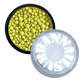 Mixed Size Metal Beads 04 Lemon Yellow