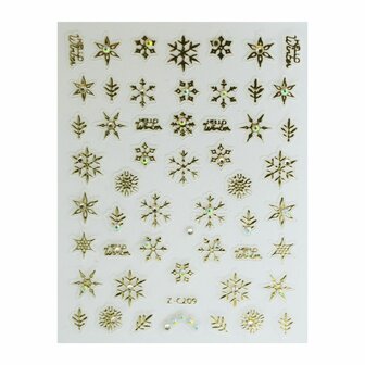 Nail Art Sticker IV - 10 Christmas Gold