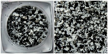 Glitter Line UNG051 Black &amp; white confetti