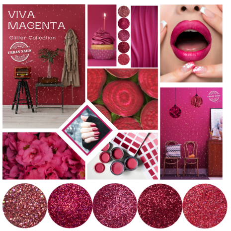 Viva Magenta Glitter Collection