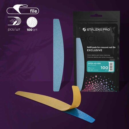 Staleks Pro Disposable (wegwerp) files/vijlen for crescent/halfmoon nail file/vijl (thin) EXCLUSIVE 42 100 grit (50 pcs) 