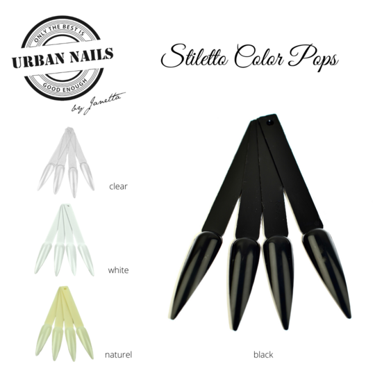 Urban Nails Color Pops Stiletto Black 40st