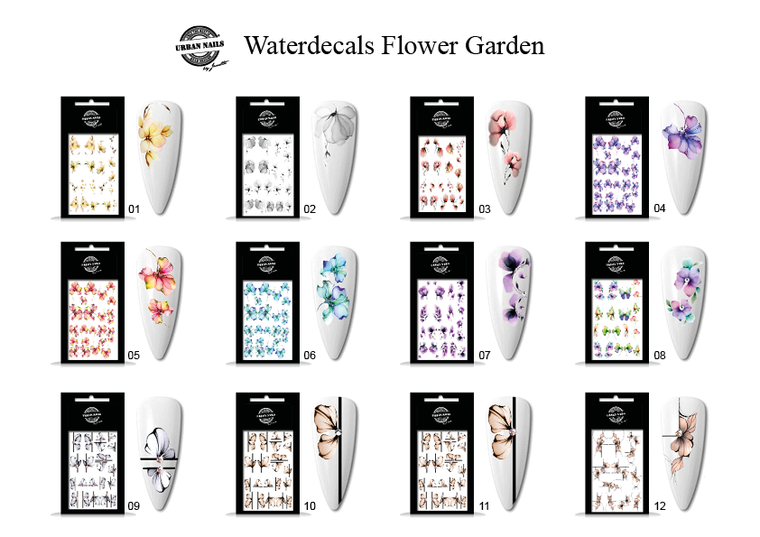 Urban Nails Waterdecals Flower Garden 01