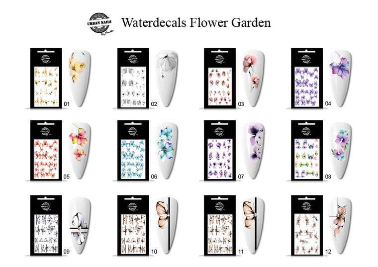 Urban Nails Waterdecals Flower Garden 08