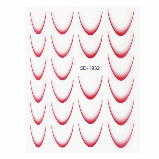 Urban Nails Ombre French Sticker 10 Rood