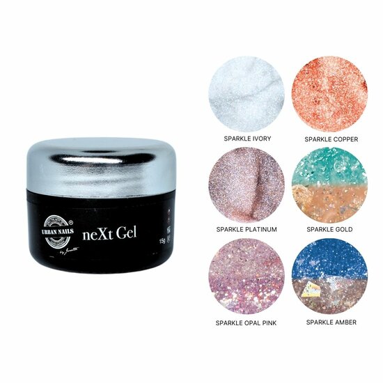 Urban Nails NeXt Gel Sparkle Gold Pot 15g