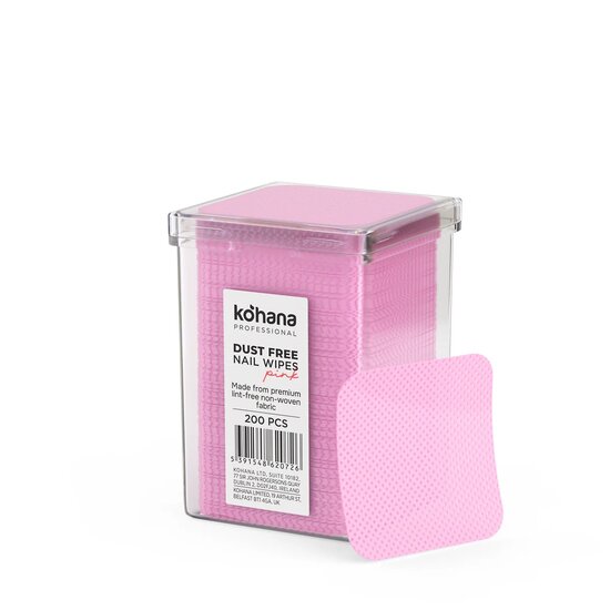 Dust Free Nail Wipes Pink 200st