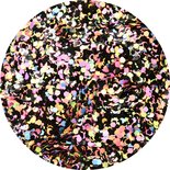 Glitter Line UNG052 Black & neon confetti