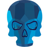 Swarovski Skull Blue Met.  2st
