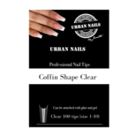 Coffin Shape Tips Clear 100st